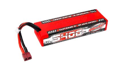 Team Corally - Sport Racing 50C LiPo Battery - 5400mAh - 7.4V - Stick 2S - T-Plug