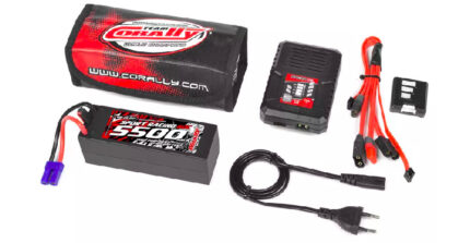 Team Corally - Energy Pack - Lipo 60C 5500Mah 4S EC-5 Hard Case + Racer 50 - 2-4S AC Charger + Lipo Safety Bag + Charge-Balance Lead