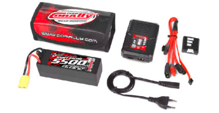 Team Corally - Energy Pack - Lipo 60C 5500Mah 4S XT-90 Hard Case + Racer 50 - 2-4S AC Charger + Lipo Safety Bag + Charge-Balance Lead