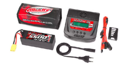 Team Corally - Energy Pack - Lipo 60C 5500Mah 4S XT-90 Hard Case + Ultra-X 80 - 1-6S AC/DC Charger + Lipo Safety Bag + Charge-Balance Lead