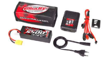 Team Corally - Energy Pack - Lipo 60C 5500Mah 3S XT-90 Hard Case + Racer 50 - 2-4S AC Charger + Lipo Safety Bag + Charge-Balance Lead